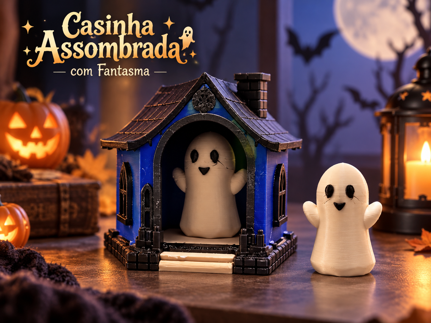 Casinha Assombrada com Fantasma Removível 3D model
