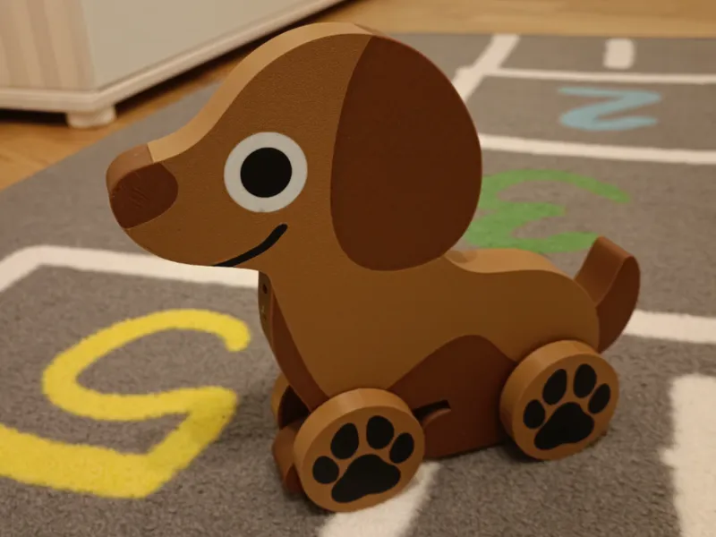 Woofie, the rolling toy dog