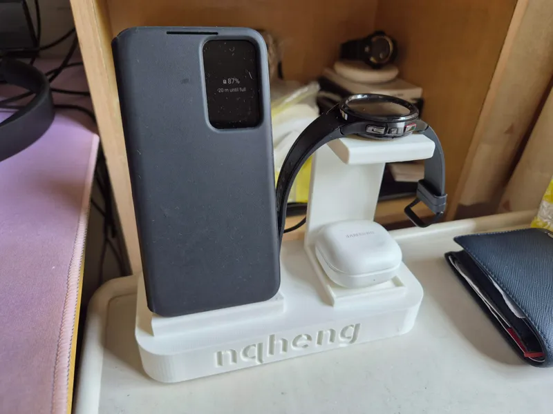 Charging docking station for phone watch & earbuds