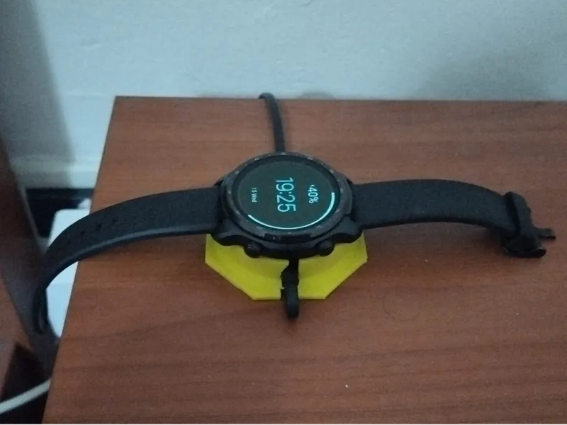 Adhesive holder and charger for TicWatch 3
