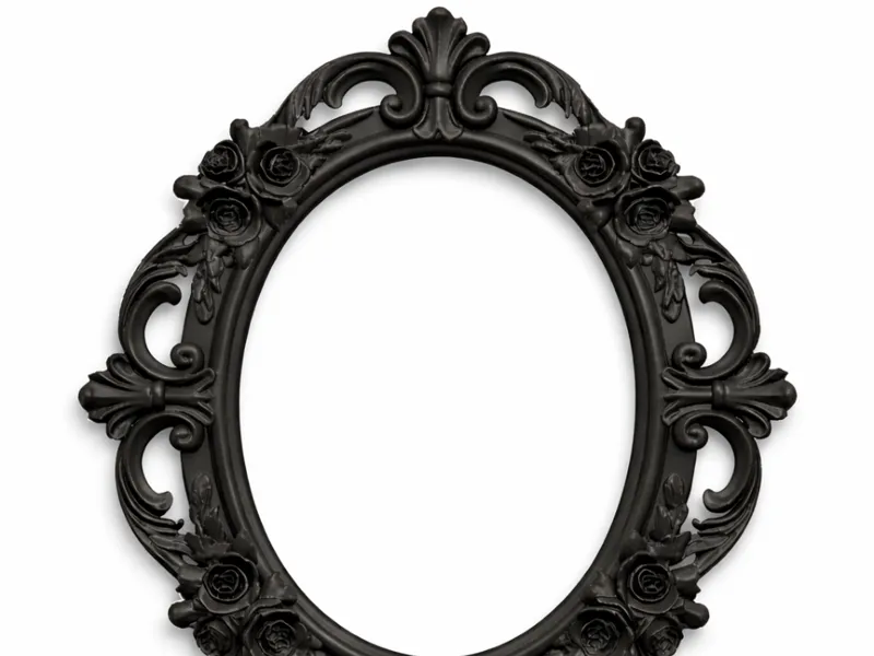 Gothic Rose Oval Photo Frame, Baroque Floral Frame