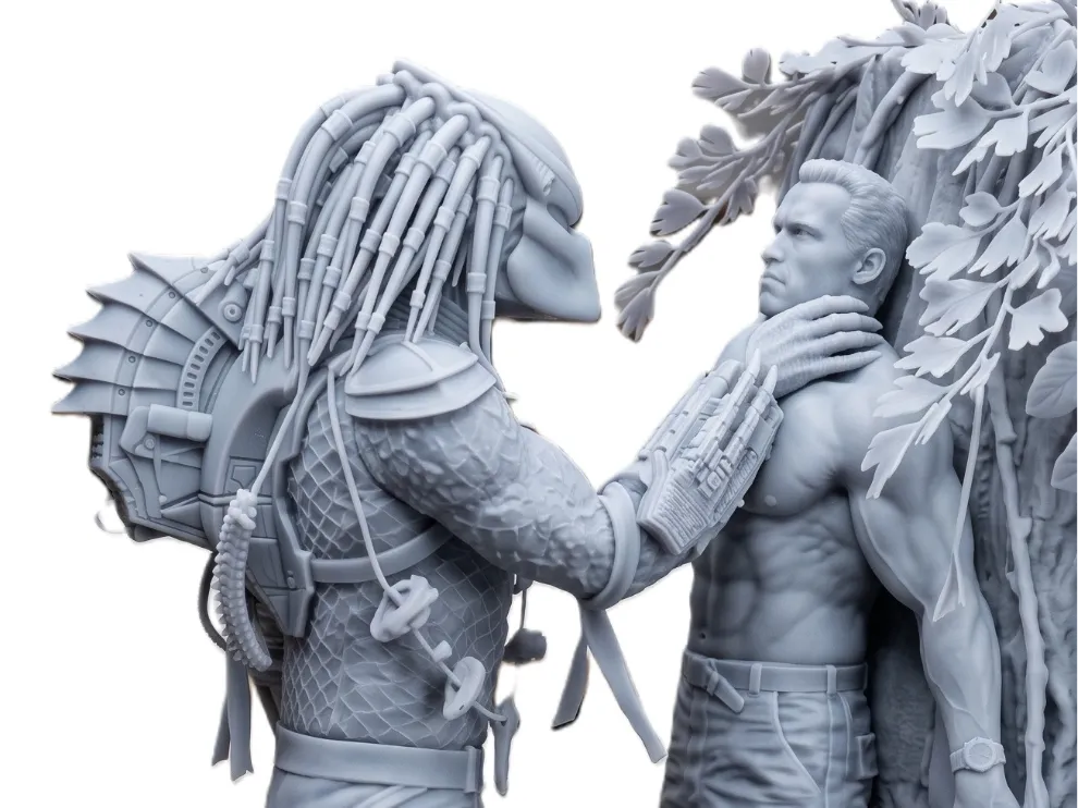 Figura decorativa: Predator vs Dutch Schaefer – Jungle Showdown 1987. Referencia del modelo original.