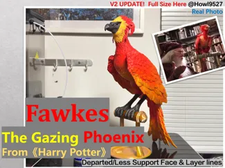 【凝视的凤凰(福克斯 Fawkes)】来自哈利波特(巨型/带底座/分件/须手涂细节/丰富的纹理细节)