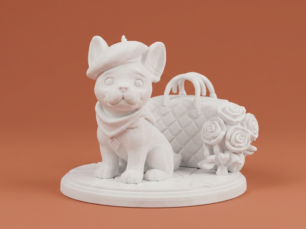 French Bulldog with Handbag – Cute Figurine