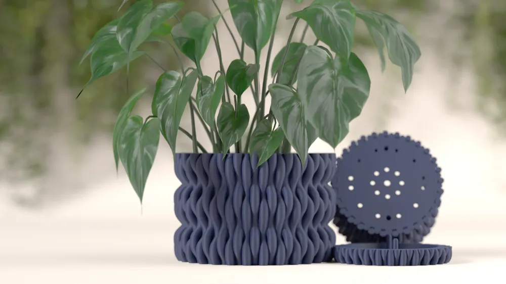 Modern Planter With Hidden Drip Tray - Free 3D Print Model - MakerWorld