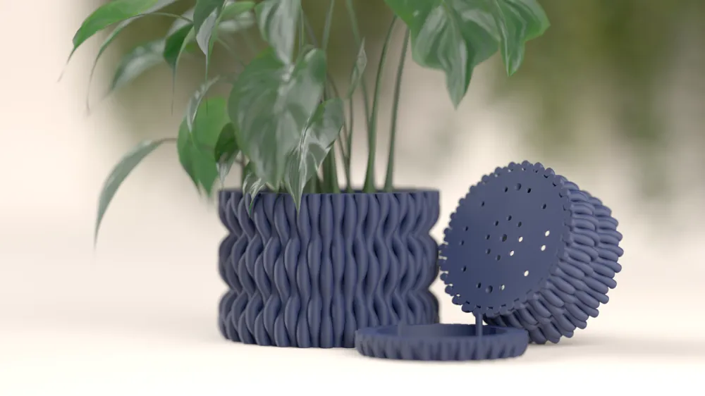 Modern Planter With Hidden Drip Tray - Free 3D Print Model - MakerWorld