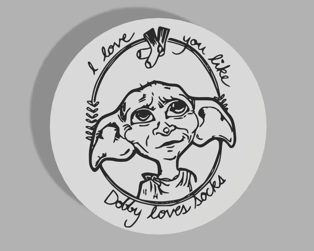 Harry Potter - Dobby - I love you like Dobby loves socks coaster by ...