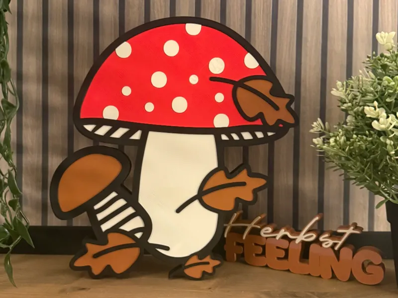 Herbstlicher Fliegenpilz Dekoaufsteller