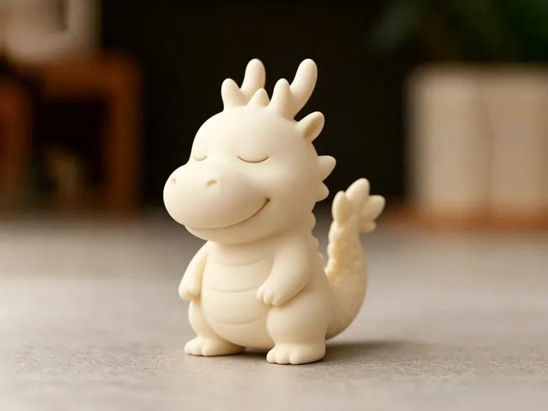 A standing dragon with squinty eyes