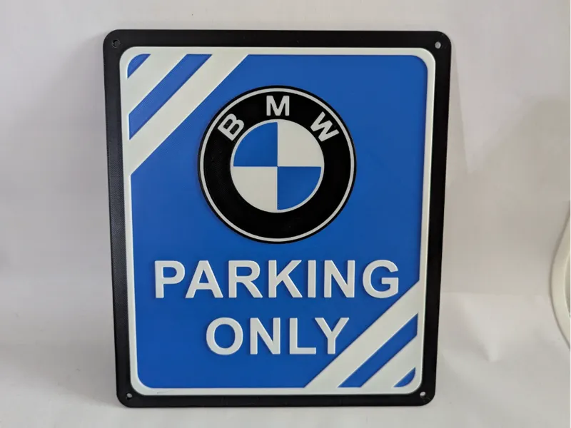 BMW parking only sign