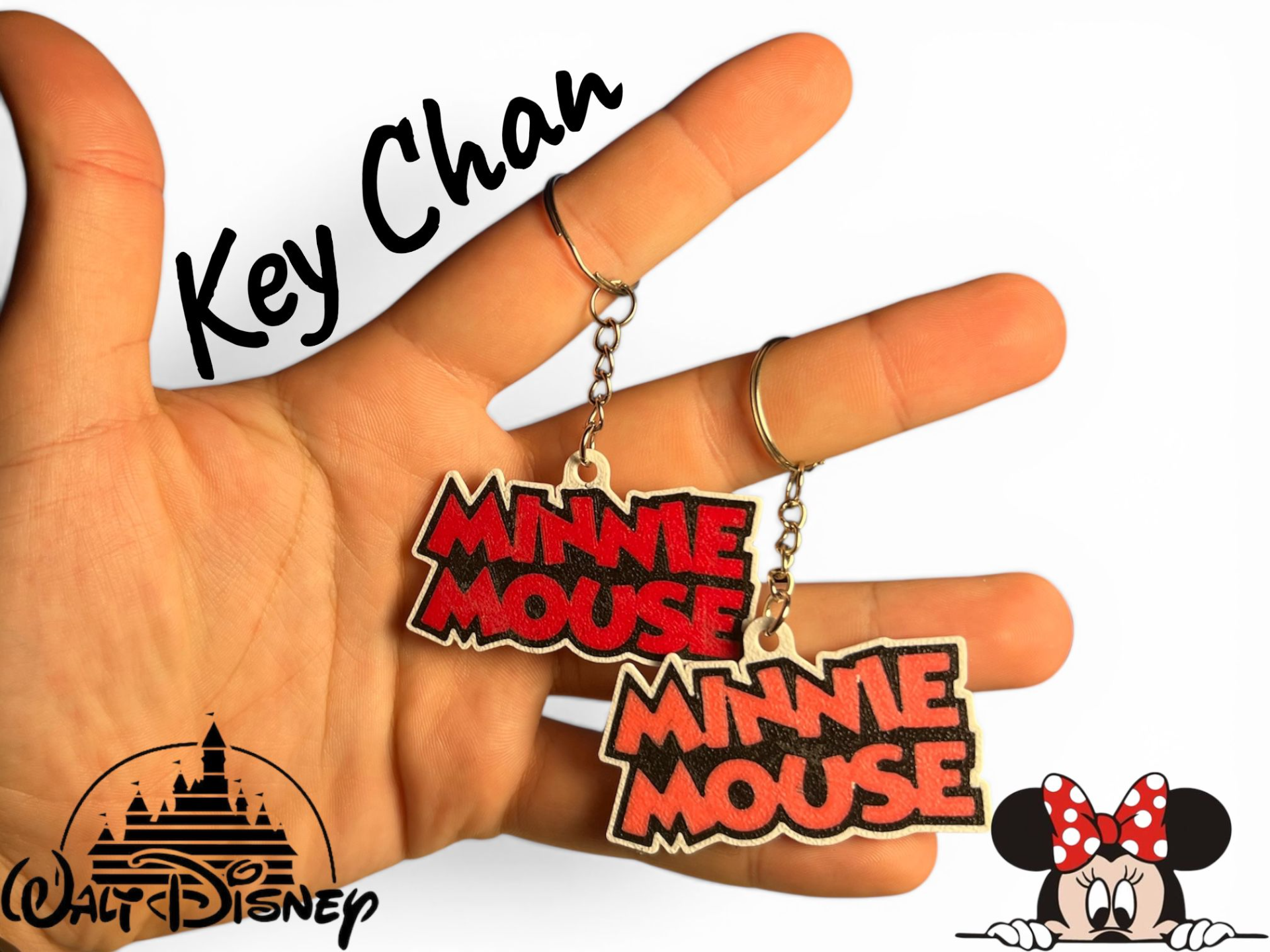 Minnie Mouse Logo Keychain