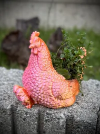 Pot de fleurs poule et poussins — photo 2