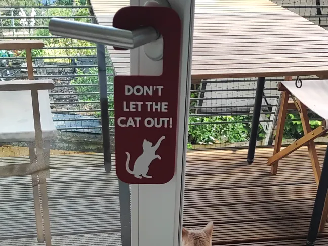 Cat Door Sign - Free 3D Print Model - MakerWorld