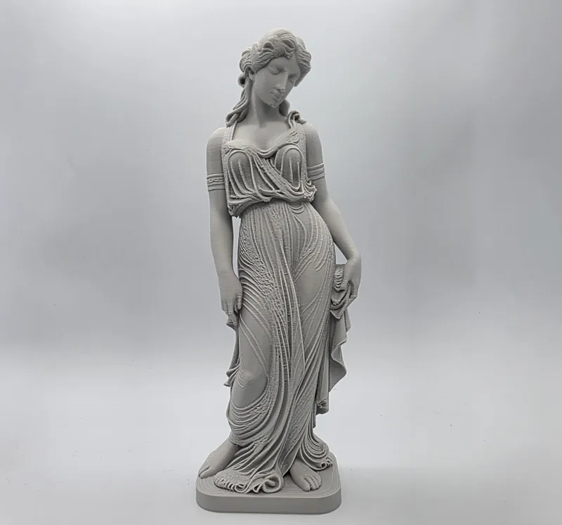 Classical Greek Goddess in Draped Gown Statue