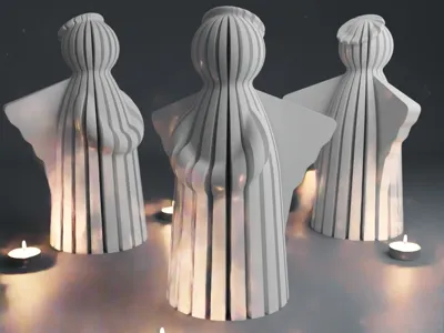 Elegant Christmas Angel for Tealight - Vase Mode