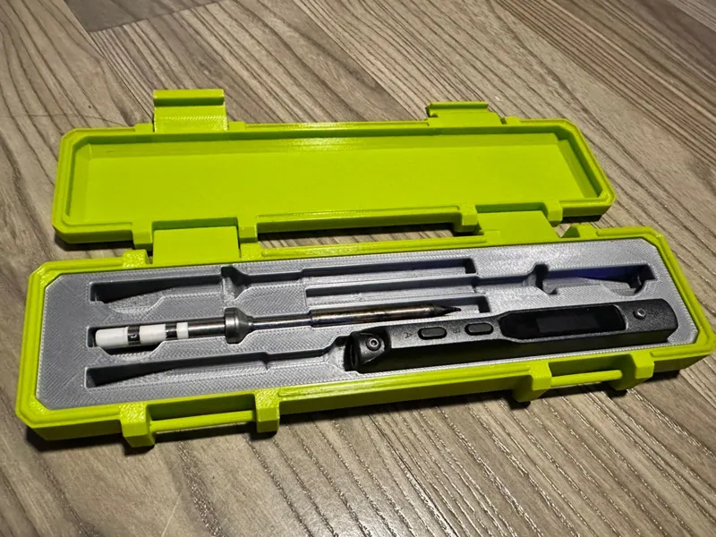 TS100 soldering iron print in place box with 4tips