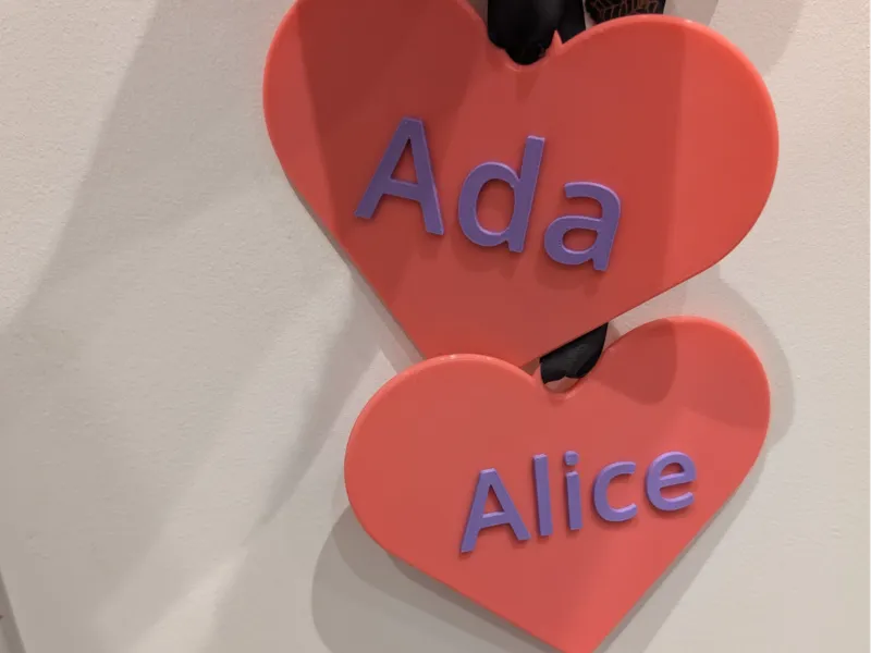 Customiseable Bag / Name Tag: Heart