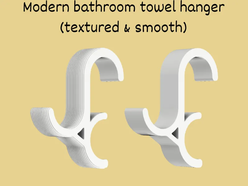 Modern bathroom towel hanger (textured & smooth)