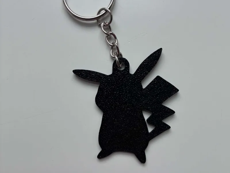 Pikachu Silhouette Keychain - Black