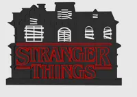 Stranger Things Logo with white boards