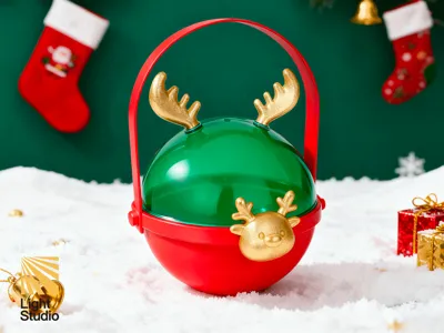 Christmas Reindeer Spherical Candy Basket