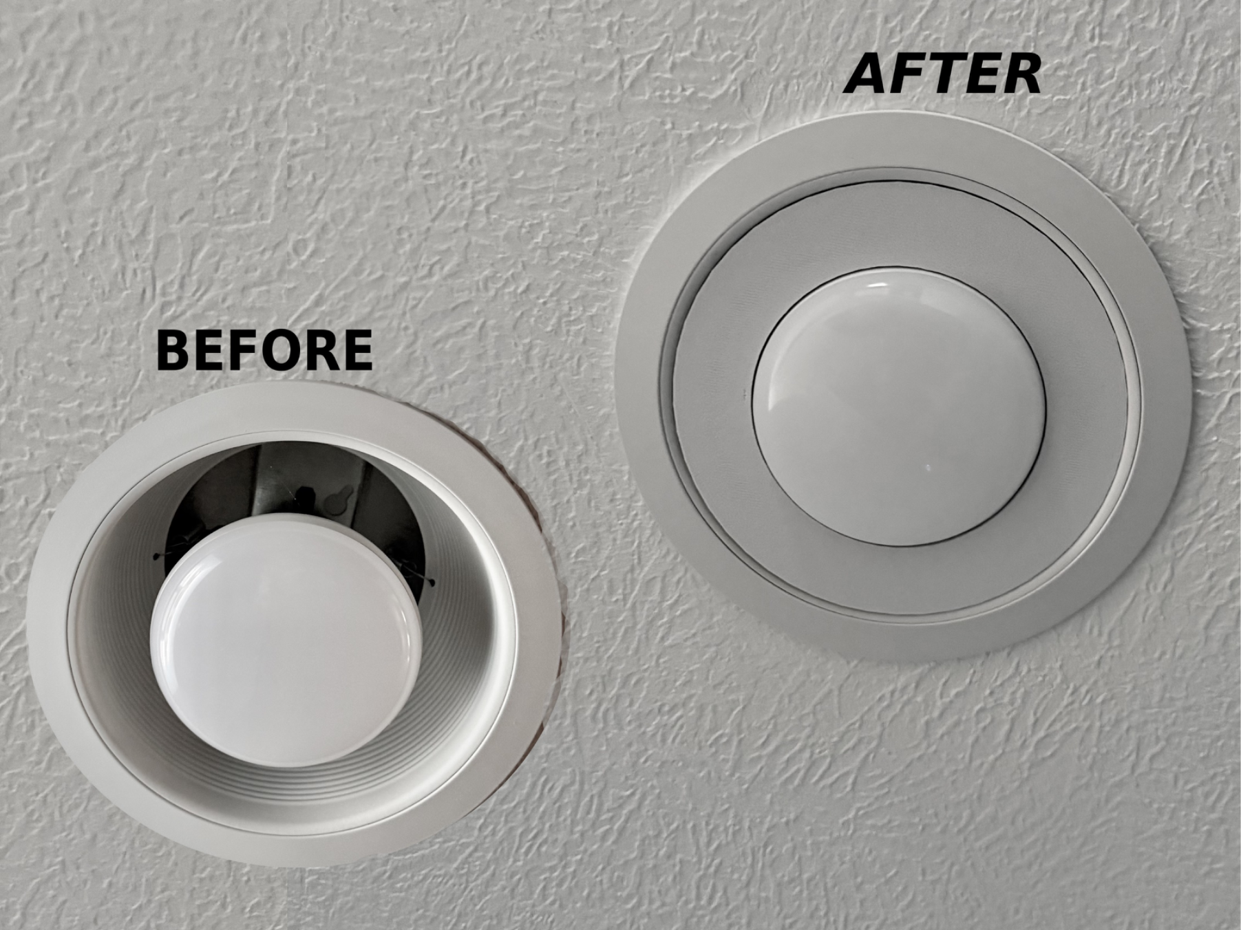 Baffle recessed BR30 LED can light gap cover