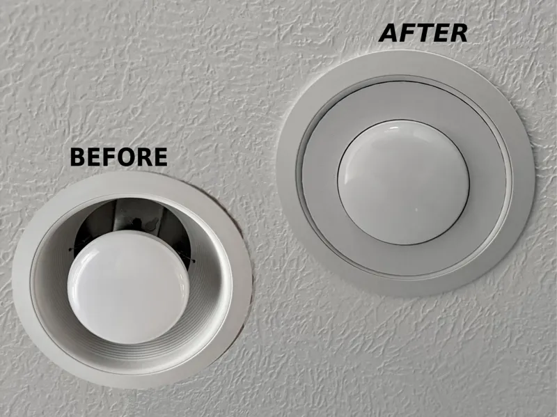 Baffle recessed BR30 LED can light gap cover