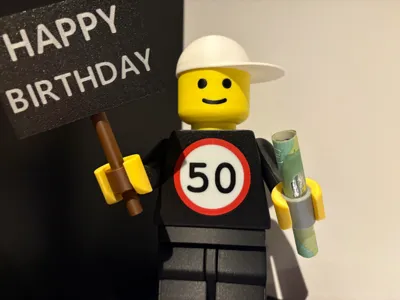 Brickman 20 30 40 50 60 70 80.. Anpassbar Birthday