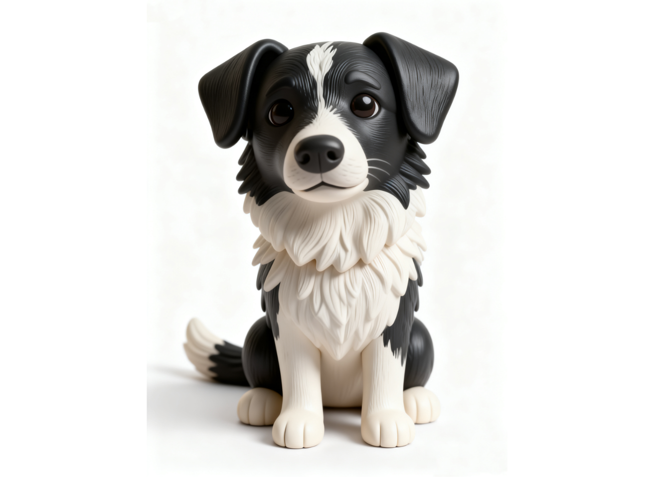 Border Collie Dog Figurine – Cute Puppy Herding