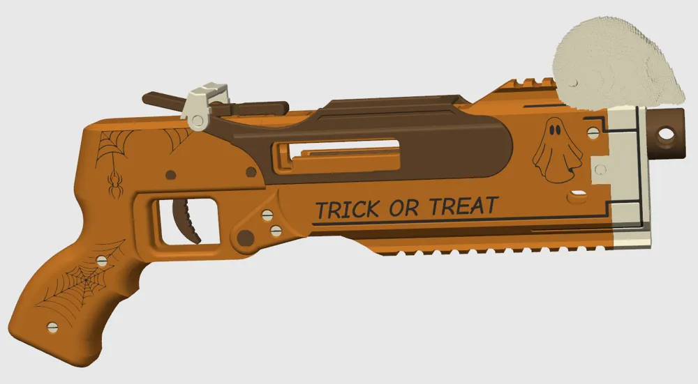 Break Action Halloween Toy Blaster w/ Skull Sight by Kozi1098 MakerWorld