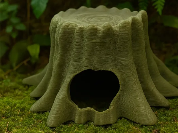 Cachette souche pour petit animal / reptile