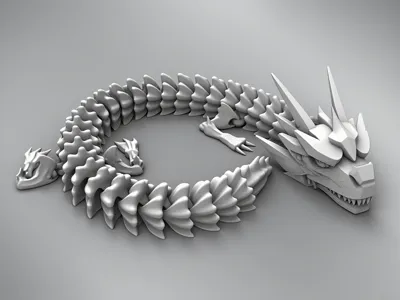 Print-in-Place Articulated Hinged Motorcycle Dragon