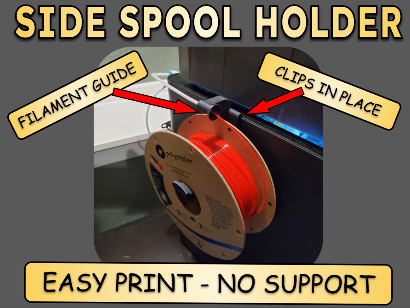 Bambu Lab P1S or X1C Side Spool Mount