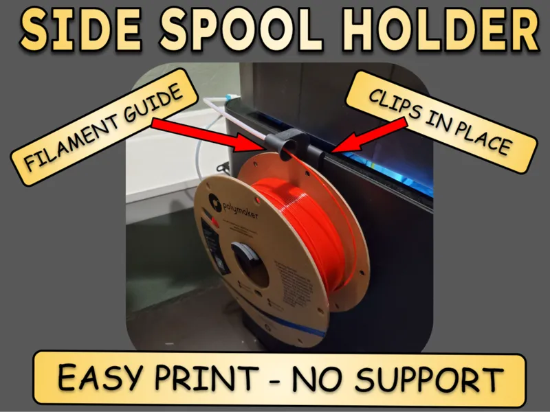 Bambu Lab P1S or X1C Side Spool Mount