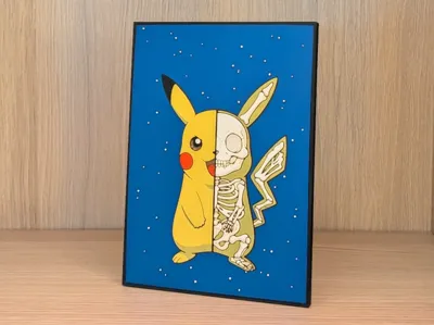Pikachu 50/50 Hueforge & Frame