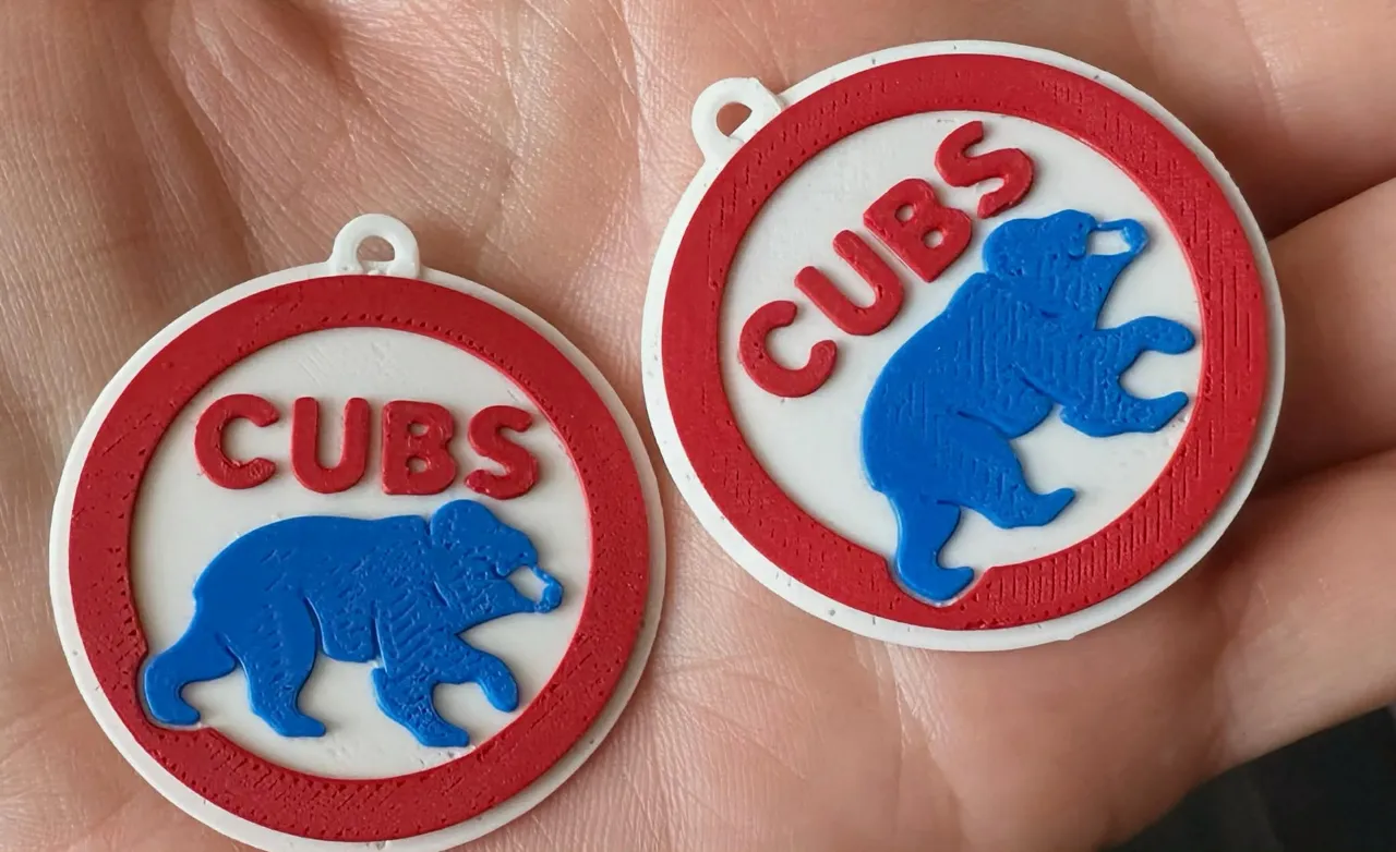 Chicago Cubs Baseball earrings view 2