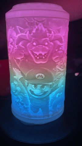 Mario Galaxy Lithophane Lamp with Animated RGB