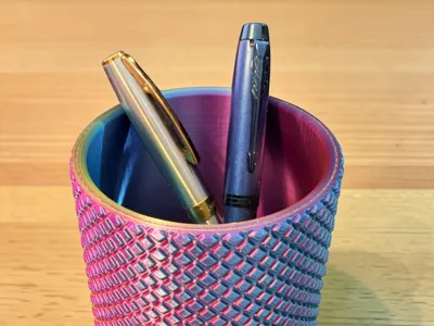 Parametric Knurled Pen Pot - Customizable