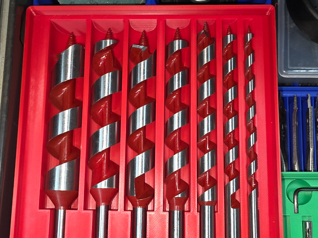 Harbor Freight Auger Bit Set - Gridfinity Holder