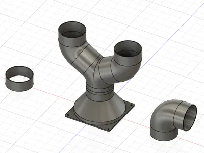140mm Fan to 75mm Exhaust System Wecreat Lumos