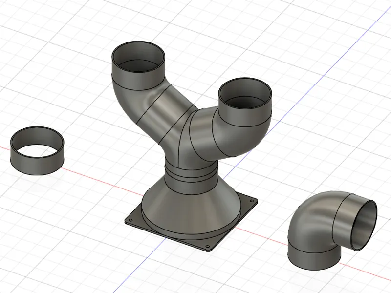 140mm Fan to 75mm Exhaust System Wecreat Lumos