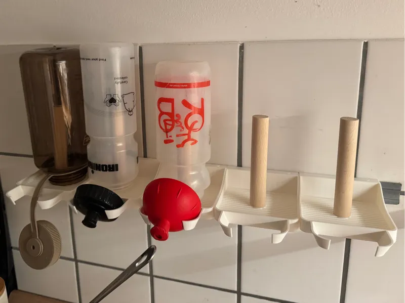 Drying rack for bottles on the wall