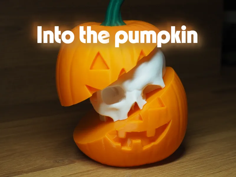 Into the pumpkin (there's a skull inside)