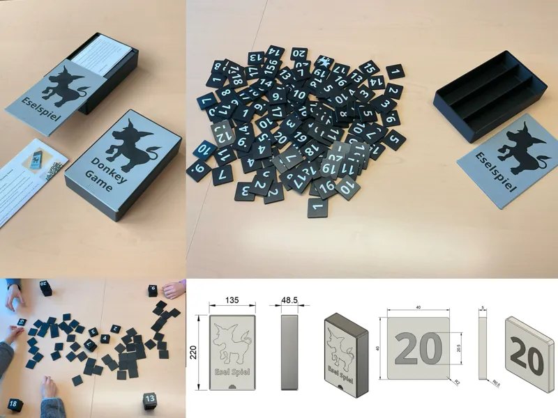 Eselspiel (121 Spielsteinen) mit Box und Anleitung