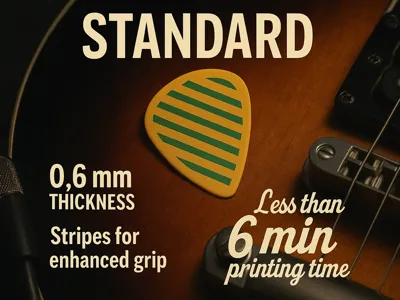 Guitar 0.6 mm classic standard pick with stripes