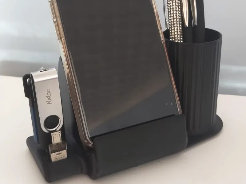 Phone, Pen, USB & MicroSD Desk Organiser