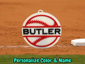 Baseball / Softball Bag Tag Keychain - Personalize