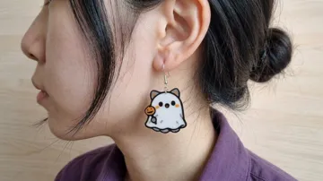 Pendientes: Ghost-Cat - Spooky Kitty Earrings — vista de referencia 2