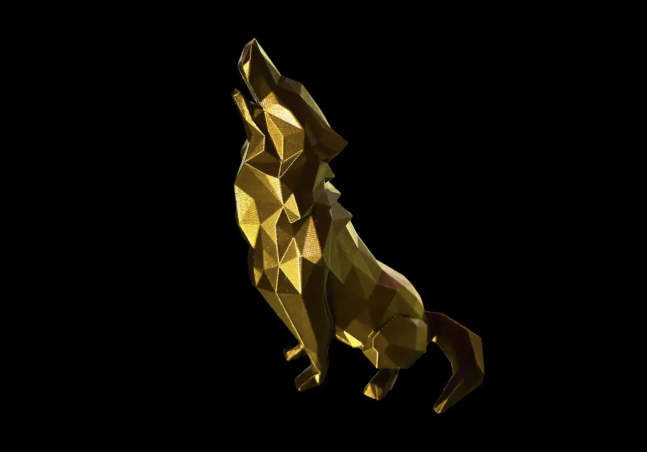 Low Poly Howling Wolf (No Supports) view 4