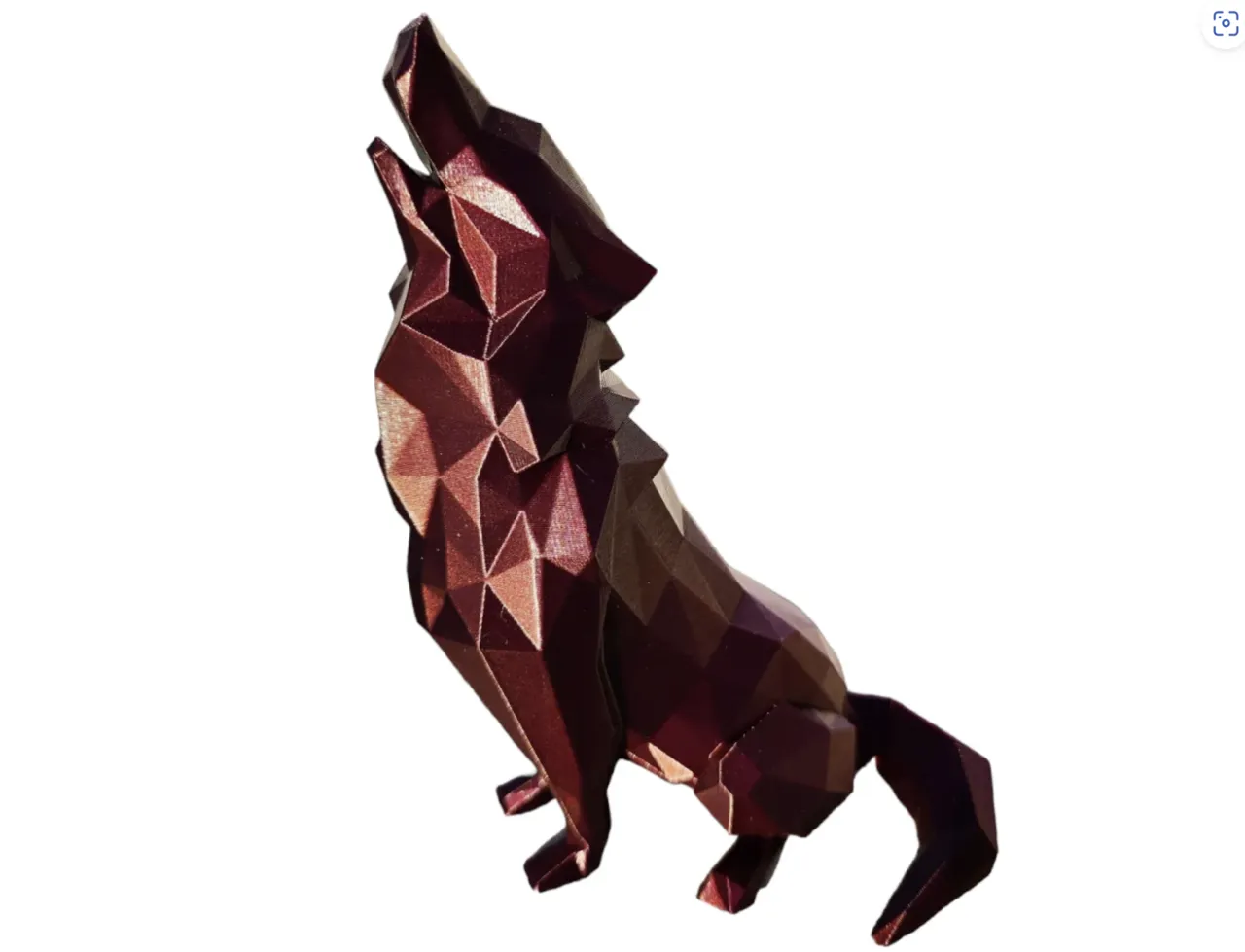 Low Poly Howling Wolf (No Supports) view 2